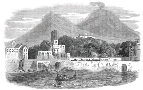 Portici - the Recent Residence of the Pope, sketched from the Sea, 1850. Creator: Unknown.