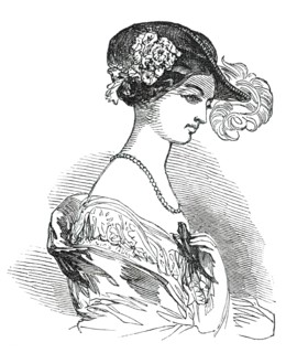 Fashions for May - Crinoline Hat, for Opera, &c., 1850. Creator: Unknown.