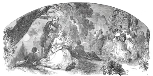 Illustration for sheet music: "We Never Met Again", 1850. Creator: Ebenezer Landells.