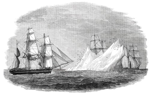 Arctic Expedition in Search of Sir John Franklin - First Iceberg Seen, June 3, 1850. Creator: Unknown.