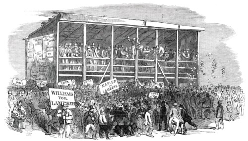 The Lambeth Election - the Hustings on Kennington Common, 1850. Creator: Unknown.