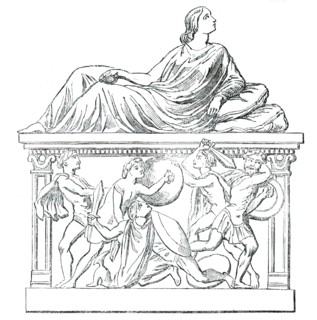 Etruscan Sarcophagus, presented to the British Museum by the Marquis of Northampton, 1850. Creator: Unknown.