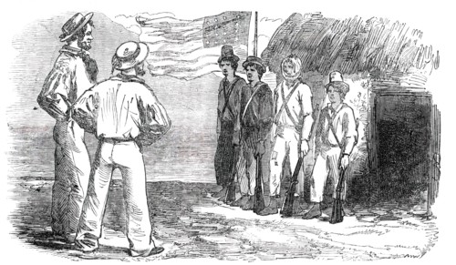 Tigre Island - the United States Garrison, 1850. Creator: Unknown.