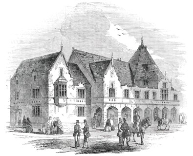 The Corn Exchange and Market Hall, just erected at Lichfield, 1850. Creator: Unknown.