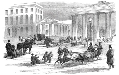 Sledging in Berlin, 1850. Creator: Unknown.