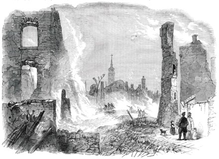 Ruins of the Great Fire at Gravesend - looking West, 1850. Creator: Unknown.