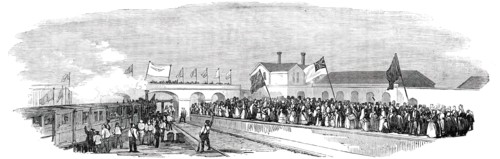 The Station at Huntingdon, 1850. Creator: Unknown.