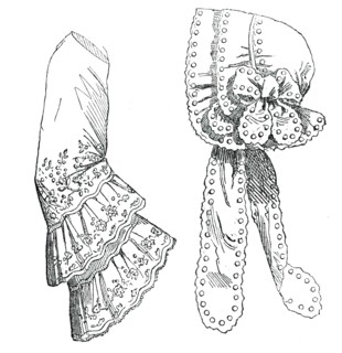 Paris Fashions for August - Cap and Engageantes, 1850. Creator: Unknown.
