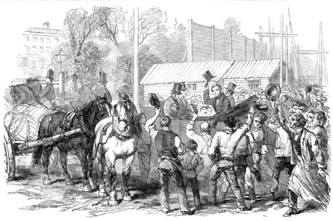 Visit of...Prince Albert to the Great Exhibition Building in Hyde Park..., 1850.  Creator: Unknown.