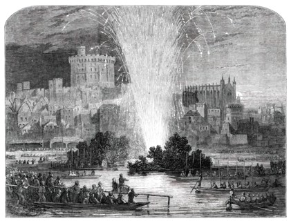 Election Saturday at Eton - Regatta and Fireworks, 1850. Creator: Unknown.