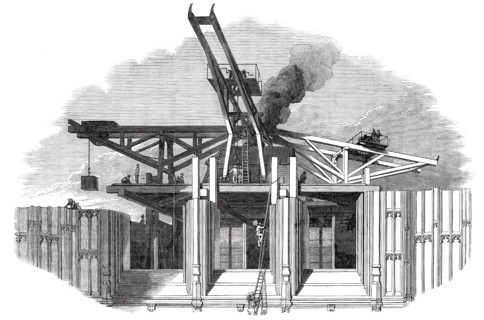 Part of the Victoria Tower - the Hoisting-Scaffold, 1850. Creator: Unknown.