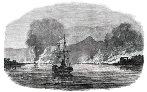 Destruction of a Piratical Chinese Fleet at Pinghoy, 1850. Creator: Unknown.