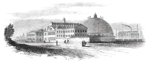 Great Central Railway Depot, Detroit, Michigan, U.S., 1850. Creator: Unknown.