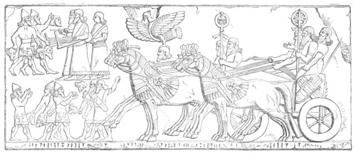 Nimroud Sculptures...Triumphal Return of the King to his Camp, 1850. Creator: Unknown.