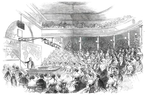 Royal Institution - Sir Roderick Murchison's Lecture on the Distribution of Gold Ore, 1850. Creator: Unknown.