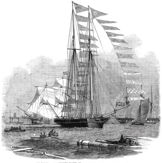 The "Titania" Schooner Yacht, built for Mr. Robert Stephenson, C.E., 1850. Creator: Unknown.