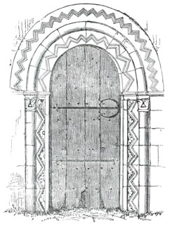 Door of Upton Church, Bucks., 1850. Creator: Unknown.