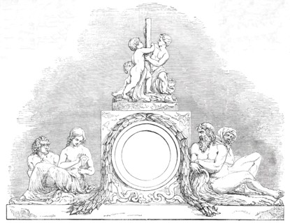 Sculpture of the New Front of Buckingham Palace - Northern Wing, 1850. Creator: Unknown.