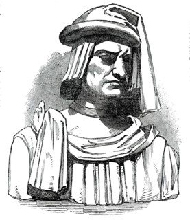 Terra Cotta Bust of Lorenzo de' Medici, by Michael Angelo, 1850. Creator: Unknown.