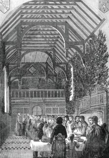 Celebration of Palm Sunday in the Hall of Sackville College, East Grinstead, 1850. Creator: Unknown.