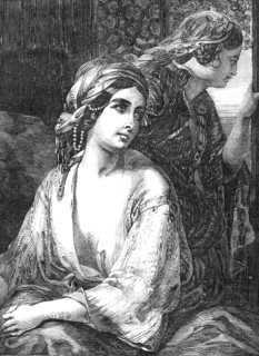 Exhibition of the British Institution - No. 2., "Medora" - painted by W. Fisher, 1850. Creator: Smith & Cheltnam.