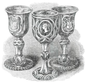 The Banquet in the Guildhall at York - Cups used by the Lord Mayor..., 1850. Creator: Unknown.