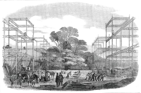 The Building in Hyde Park for the Great Exhibition of 1851 - the Transept - (Looking North), 1850. Creator: Unknown.