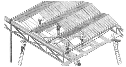 The Building in Hyde Park, for the Great Exhibition of 1851 - Glazing the Roof, 1850. Creator: Unknown.