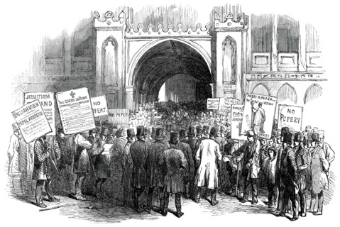 The Great City Meeting at Guildhall - (Exterior), 1850. Creator: Unknown.
