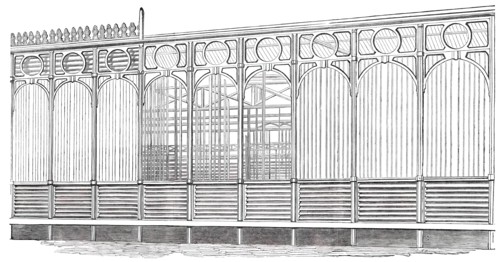 The Great Exhibition Building in Hyde Park - Portion of the South Front, 1850. Creator: Unknown.