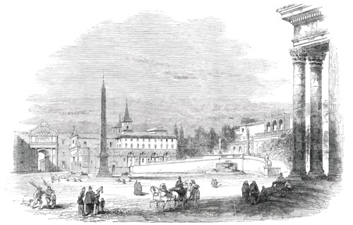 Piazza del Popolo - Rome, 1850. Creator: Unknown.