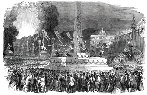 The Paris Fete - Illumination in the Place de la Concorde, 1850. Creator: Unknown.