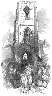 The Procession passing the Hospital, Warwick May Fair Show, 1850. Creator: Unknown.
