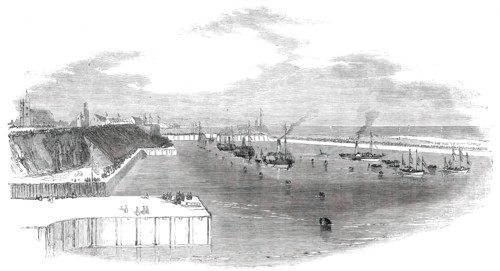 Opening of the New Docks at Sunderland - the Marine Procession, 1850. Creator: Unknown.