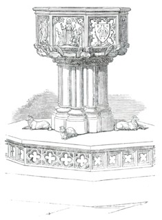 The Font, Church of St. Stephen, Rochester-Row, Westminster, 1850. Creator: Unknown.