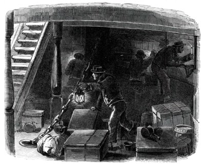 Searching for Stowaways, 1850. Creator: Unknown.