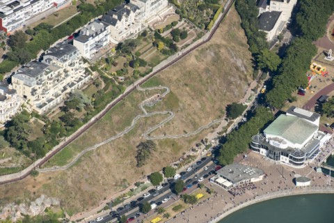 The terraced walk at Royal Terrace Gardens, Torquay, Devon, 2016. Creator: Damian Grady.