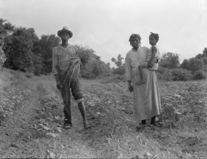 A Mississippi Negro family who live on a cotton patch near Vicksburg, 1936. Creator: Dorothea Lange.