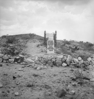 Sign near Tombstone, Boot Hill graveyard, Arizona, 1937. Creator: Dorothea Lange.