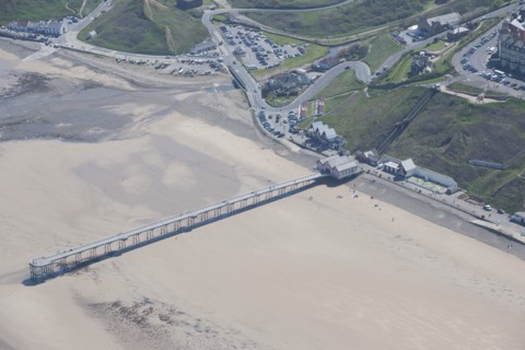 Saltburn Pier and Saltburn Cliff Railway, Redcar and Cleveland, 2016. Creator: Dave MacLeod.