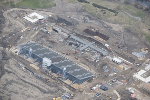 The Eleven Arches open air theatre under construction, Bishop Auckland, County Durham, 2016. Creator: Matthew Oakey.