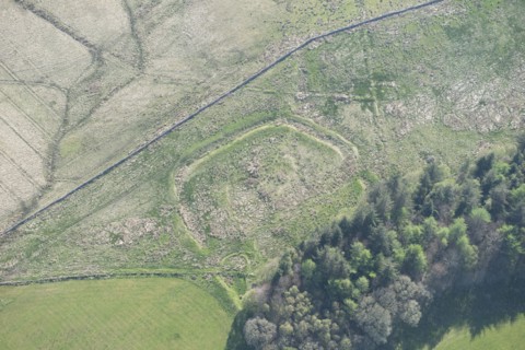 Iron Age/Romano British enclosed settlement earthwork near Smalesmouth Farm, Northumberland, 2016. Creator: Dave MacLeod.