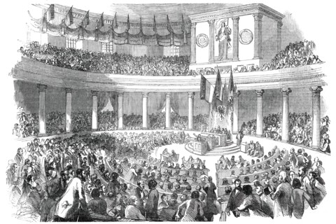 Sitting of the Peace Congress in the Paul's-Kirche, at Frankfort, 1850. Creator: Unknown.