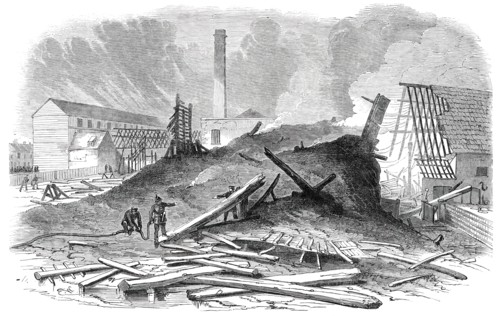 Ruins of the Great Fire at Bermondsey, 1850. Creator: Unknown.