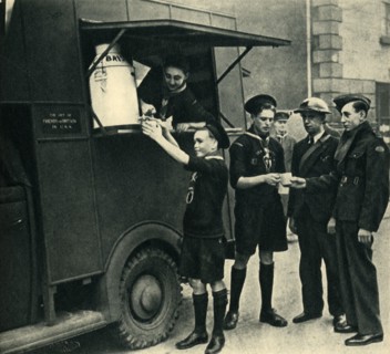 'Sea Scouts Serving at a Mobile Canteen', 1944. Creator: Unknown.