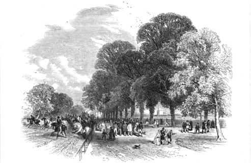 Doncaster Races - the Road to the Course, 1850. Creator: Edmund Evans.