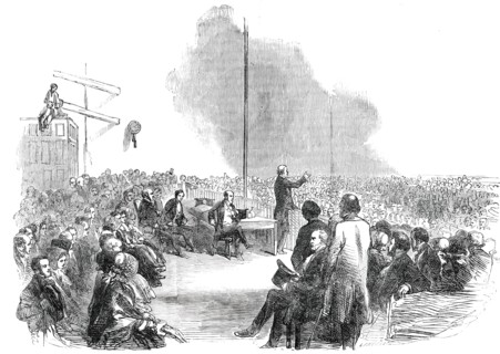 Emigration to Australia - Farewell Group Meeting of the Family Colonisation Loan Society, 1850. Creator: Ebenezer Landells.