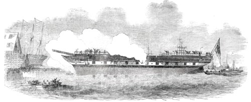 Launch of a 14-Year First Class Ship, at Dundee, 1850. Creator: Unknown.