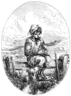 The Crow-Boy's Christmas Lunch - drawn by Phiz, 1850. Creator: Unknown.