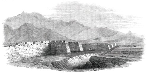 The Great Wall of China, seen from the Top of the Tower, 1850. Creator: Smyth.